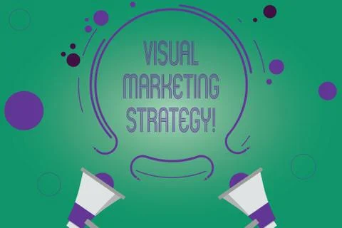Writing note showing Visual Marketing Strategy. Business photo showcasing イラスト素材