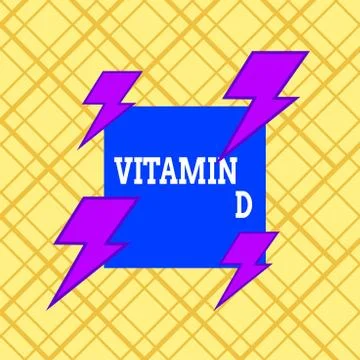 Writing note showing Vitamin D. Business photo showcasing Nutrient responsible Illustrazione stock