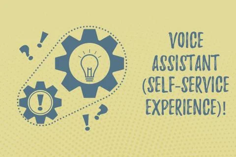 Writing note showing Voice Assistant Self Service Experience. Business photo Stock Illustration