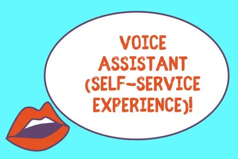 Writing note showing Voice Assistant Self Service Experience. Business photo Stock Illustration