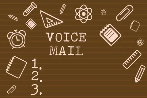 Writing note showing Voice Mail. Business photo showcasing Electronic system Illustrazione stock