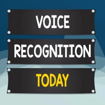 Writing note showing Voice Recognition. Business photo showcasing the control of Illustrazione stock