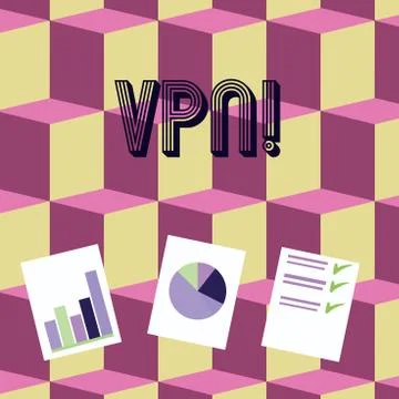 Writing note showing Vpn. Business photo showcasing Secured virtual private Stock-Illustration