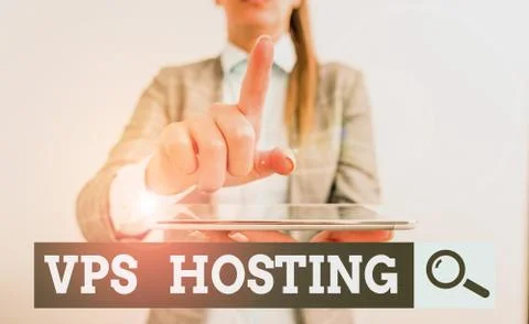 Writing note showing Vps Hosting. Business photo showcasing mimics a dedicated 库存照片