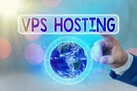 Writing note showing Vps Hosting. Business photo showcasing mimics a dedicated Foto stock