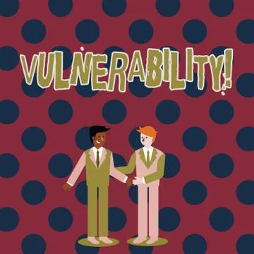 Writing note showing Vulnerability. Business photo showcasing Information Illustrazione stock