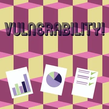 Writing note showing Vulnerability. Business photo showcasing Information sus Stockillustratie