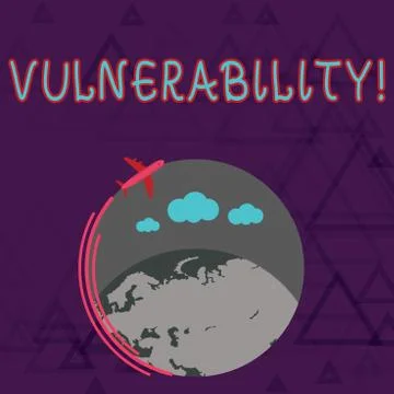 Writing note showing Vulnerability. Business photo showcasing Information sus 스톡 일러스트