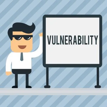 Writing note showing Vulnerability. Business photo showcasing State of being Illustrazione stock