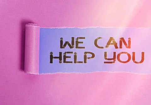 Writing note showing We Can Help You. Business photo showcasing offering good Stock Photos