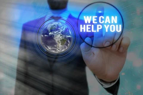 Writing note showing We Can Help You. Business photo showcasing offering good Stock Photos