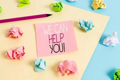 Writing note showing We Can Help You. Business photo showcasing offering g... 写真素材