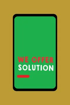 Writing note showing We Offer Solution. Business photo showcasing Provide Illustrazione stock