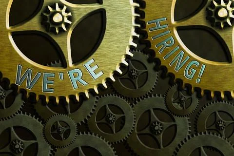 Writing note showing We Re Hiring. Business photo showcasing process of Stock Illustration