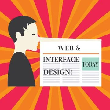 Writing note showing Web And Interface Design. Business photo showcasing Website Illustrazione stock