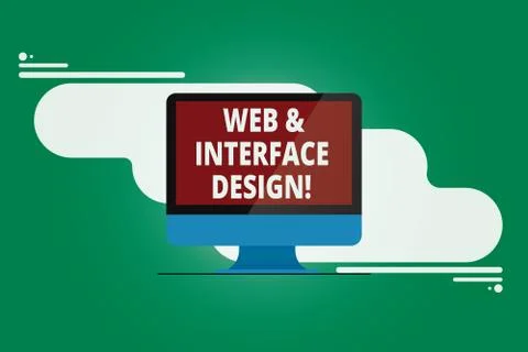 Writing note showing Web And Interface Design. Business photo showcasing Website Ilustración de archivo