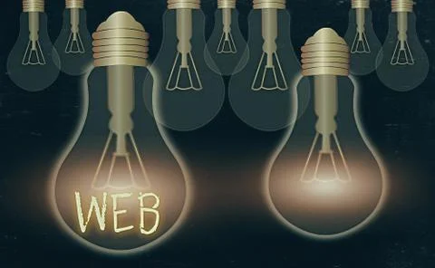 Writing note showing Web. Business photo showcasing a system of Internet servers Illustrazione stock