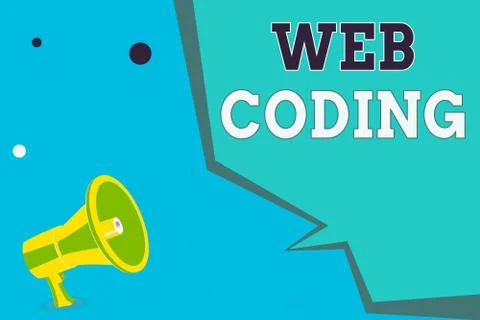 Writing note showing Web Coding. Business photo showcasing a system of symbols Stock Illustration