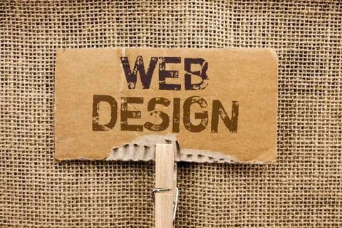 Writing note showing  Web Design. Business photo showcasing Web Layout Templa Foto stock