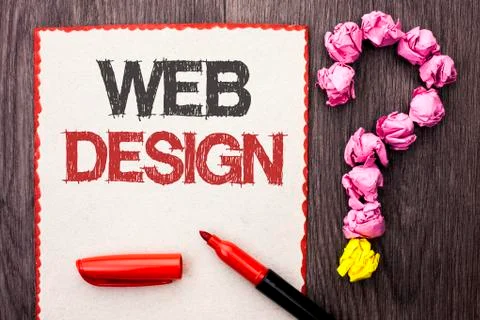 Writing note showing  Web Design. Business photo showcasing Web Layout Templa Foto stock
