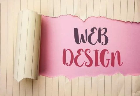 Writing note showing  Web Design. Business photo showcasing Web Layout Templa Foto stock