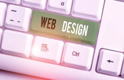 Writing note showing Web Design. Business photo showcasing Website development Stock-Fotos