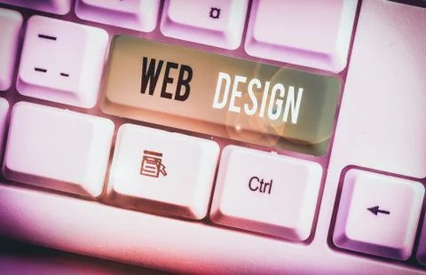 Writing note showing Web Design. Business photo showcasing Website development Foto stock