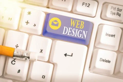 Writing note showing Web Design. Business photo showcasing website creation Stock Photos