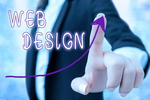 Writing note showing Web Design. Business photo showcasing website creation Foto stock