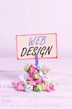 Writing note showing Web Design. Business photo showcasing website creation Stock Photos