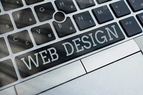 Writing note showing Web Design. Business photo showcasing website creation Foto stock