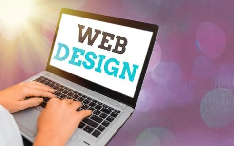 Writing note showing Web Design. Business photo showcasing website creation 库存照片