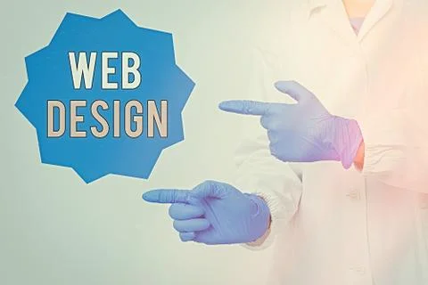 Writing note showing Web Design. Business photo showcasing website creation Stock Photos