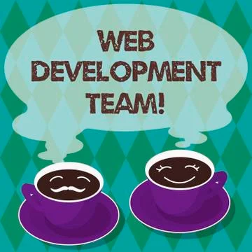 Writing note showing Web Development Team. Business photo showcasing a team of Stock Illustration