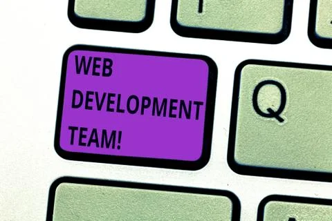Writing note showing Web Development Team. Business photo showcasing a team of 스톡 사진