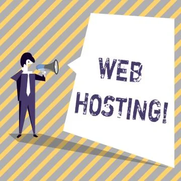 Writing note showing Web Hosting. Business photo showcasing Server service that Stock Illustration