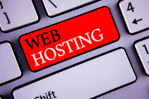 Writing note showing  Web Hosting. Business photos showcasing Server service  Foto stock