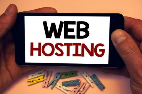 Writing note showing  Web Hosting. Business photos showcasing Server service  Foto stock