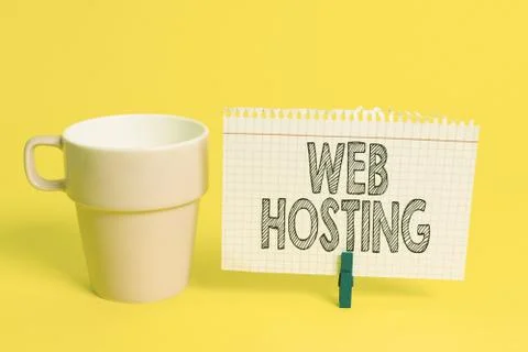 Writing note showing Web Hosting. Business photo showcasing The activity of Foto stock