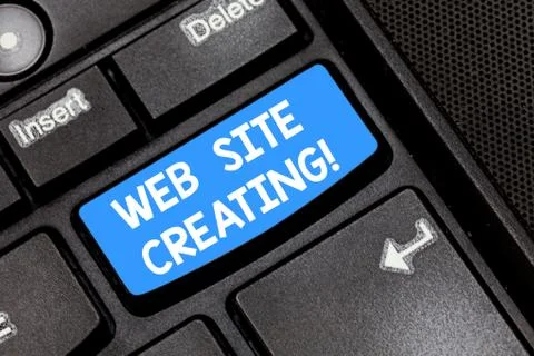 Writing note showing Web Site Creating. Business photo showcasing create site 库存照片
