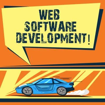 Writing note showing Web Software Development. Business photo showcasing plan to Stock Illustration