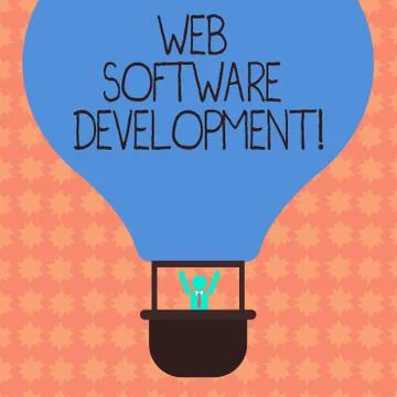 Writing note showing Web Software Development. Business photo showcasing plan to Illustrazione stock