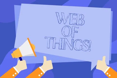 Writing note showing Web Of Things. Business photo showcasing Internet Stock Illustration