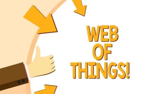 Writing note showing Web Of Things. Business photo showcasing Internet Stock Illustration