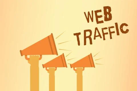 Writing note showing Web Traffic. Business photo showcasing Amount of data sent Stockillustratie