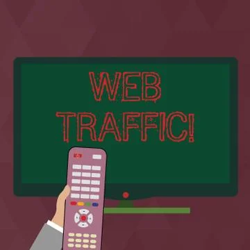 Writing note showing Web Traffic. Business photo showcasing amount of data sent Stockillustratie