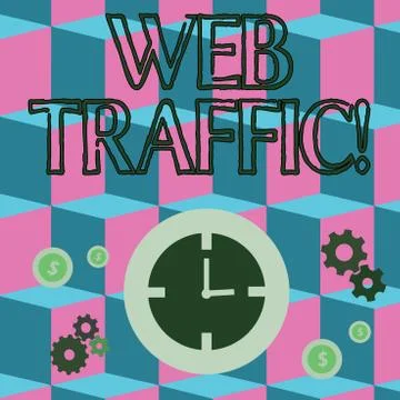 Writing note showing Web Traffic. Business photo showcasing amount of data sent イラスト素材