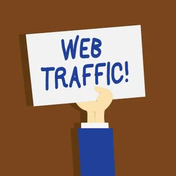 Writing note showing Web Traffic. Business photo showcasing amount of data se イラスト素材