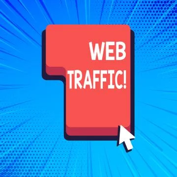 Writing note showing Web Traffic. Business photo showcasing amount of data se Stockillustratie