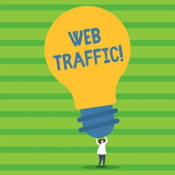 Writing note showing Web Traffic. Business photo showcasing amount of data se イラスト素材
